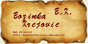 Božinka Krejović vizit kartica
